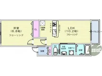 ハイツフォレスティ(1LDK/1階)の間取り写真