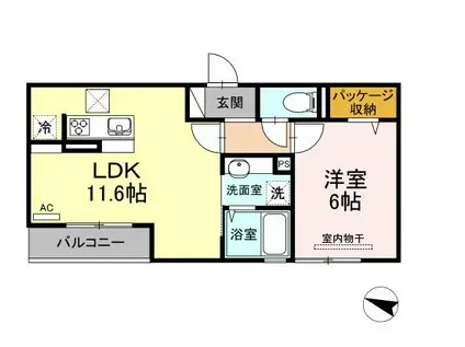 ベネディーレ(1LDK/2階)の間取り写真