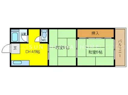 近栄コーポ(2DK/4階)の間取り写真