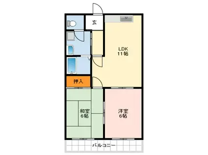 リバーサイドマンション(2LDK/1階)の間取り写真