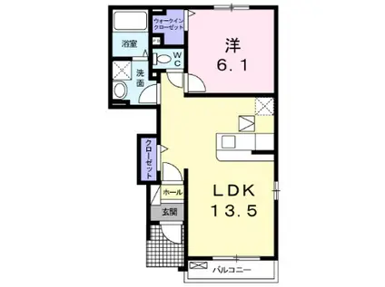 グランブローテ(1LDK/1階)の間取り写真