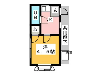 コーポ三晴(1K/3階)の間取り写真