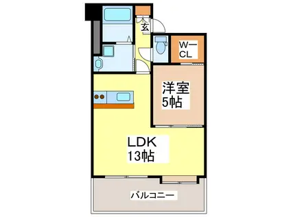 アレンタワー新八代(1LDK/9階)の間取り写真