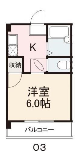 コート西ハゼI(1K/3階)の間取り写真