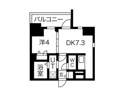 ザ・レジデンスパーク久屋大通(1DK/14階)の間取り写真