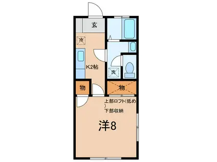 アーバンハイツY(1K/1階)の間取り写真