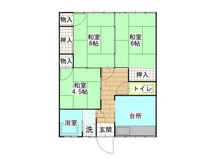 恵比寿屋アパート16(3DK/1階)の間取り写真