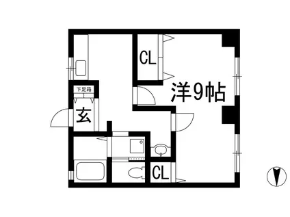 箕面グリーンマンション(1LDK/2階)の間取り写真