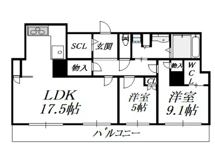 THE KITAHAMA(2LDK/25階)の間取り写真