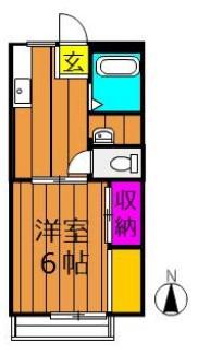 アンダンテ福井B棟(1K/1階)の間取り写真