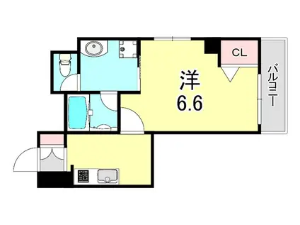 文平ハウス(1K/5階)の間取り写真