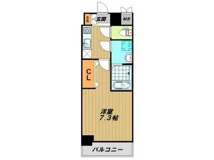 レジュールアッシュ神戸グランフィール(1K/8階)の間取り写真