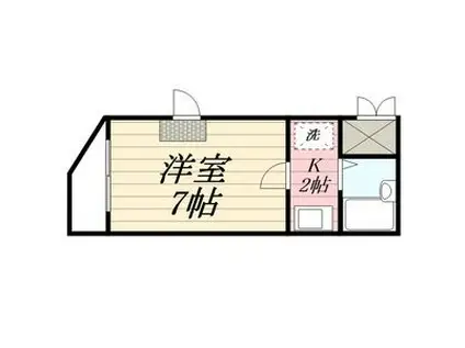 打中スカイマンションI(1K/3階)の間取り写真