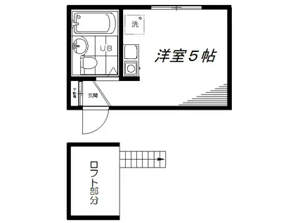 ペアパレス中村橋(ワンルーム/2階)の間取り写真