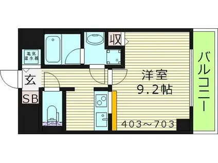 関目タウンビル(ワンルーム/4階)の間取り写真