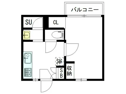 ジュネス吉祥寺(1K/1階)の間取り写真