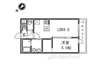 ポンテ リング弐番館(1LDK/2階)の間取り写真