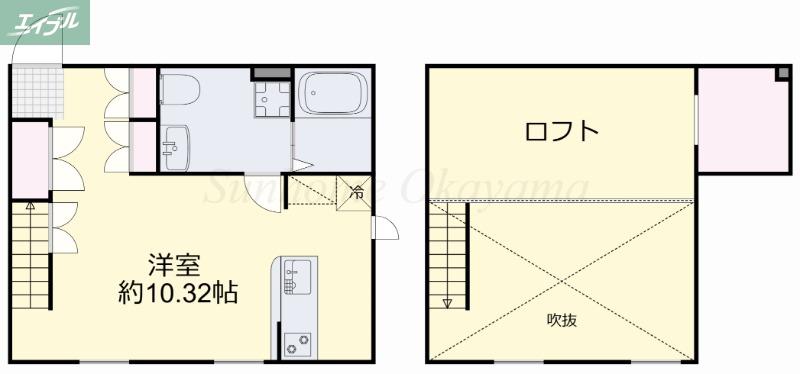プリマガーデン岡山 弐番館(ワンルーム/1階)の間取り写真
