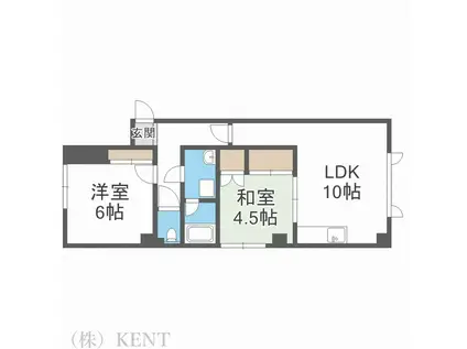 越智ビル(2LDK/2階)の間取り写真