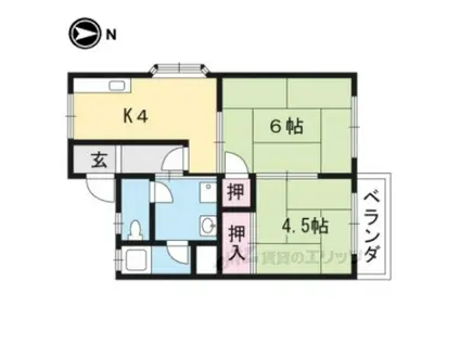 長曽ハイツ(2DK/2階)の間取り写真