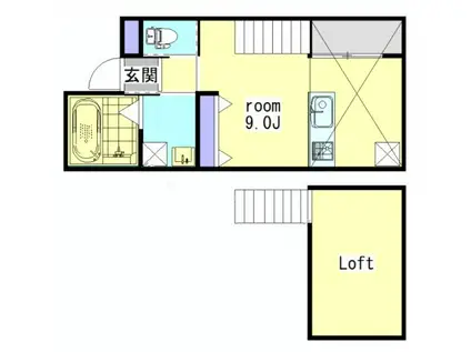 LA VILLE I(ワンルーム/1階)の間取り写真