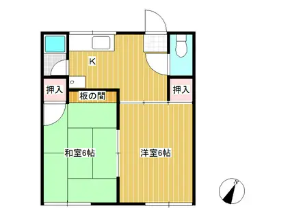 フォーブル甘利(2K/2階)の間取り写真