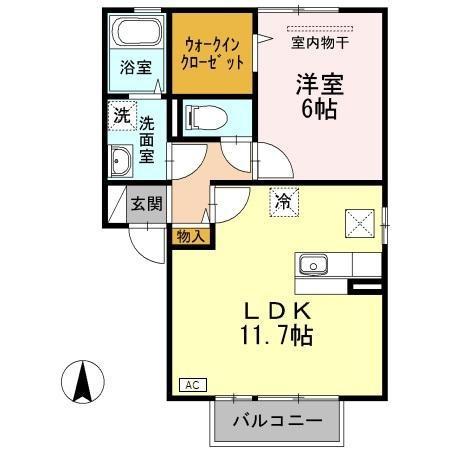 メゾン・ド・TERRA(1LDK/1階)の間取り写真