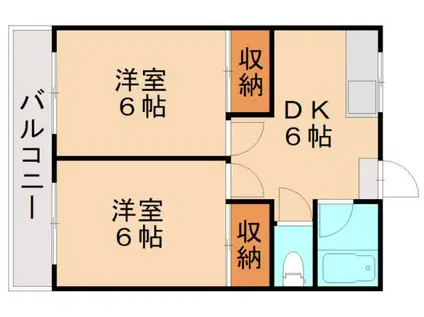 豊ハイツ(2DK/2階)の間取り写真