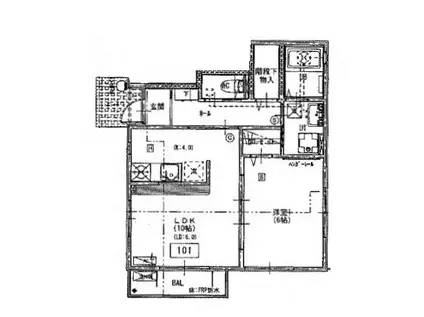 遠見塚I(1LDK/1階)の間取り写真