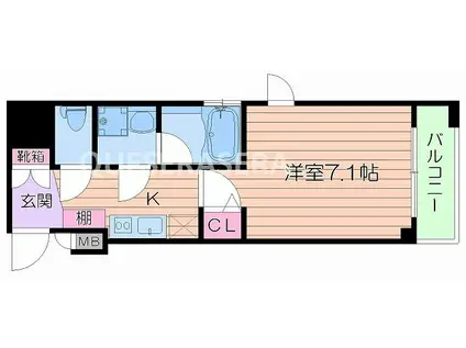 エスティメゾン京橋(1K/9階)の間取り写真