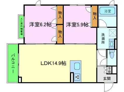 INFINITO 桂(2LDK/3階)の間取り写真