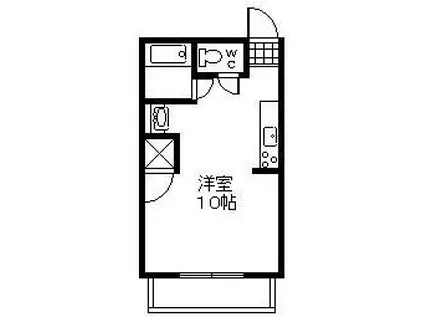 赤煉瓦館(ワンルーム/1階)の間取り写真