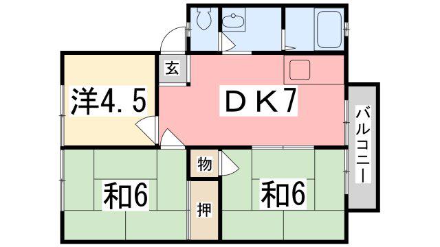 グリーンハイツ田寺(3DK/1階)の間取り写真