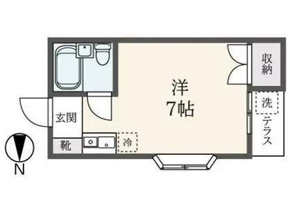 THE COMFORT RESIDENCE東小金井(ワンルーム/1階)の間取り写真