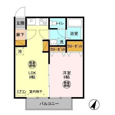 サンスクエア(1LDK/2階)の間取り写真