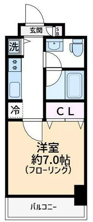 スカイコートパレス大島 7階階 間取り