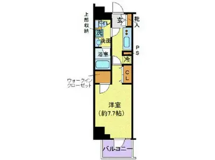 デュアレス千代田三崎町(1K/9階)の間取り写真