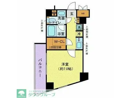 ディアレイシャス落合南長崎(1K/4階)の間取り写真