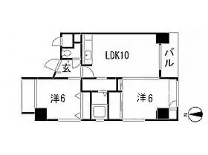 ブラウンハウス(2LDK/8階)の間取り写真