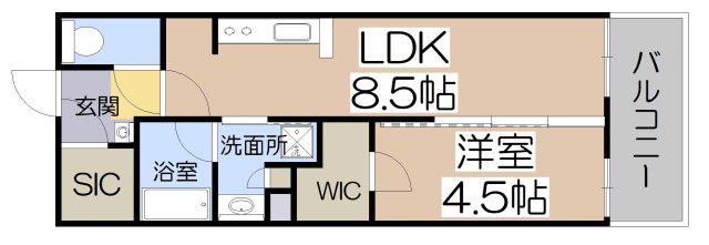 PHOERME TENNOJI イースト(1LDK/4階)の間取り写真