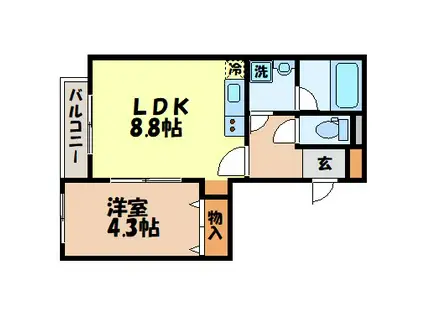 モン・レーヴ葉山(1LDK/2階)の間取り写真