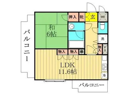 ウィンベルコーラス亀有(1LDK/2階)の間取り写真