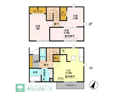 クレストセブン(3LDK/2階)の間取り写真