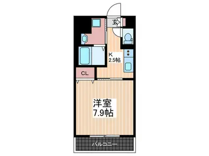 REGION(1K/3階)の間取り写真