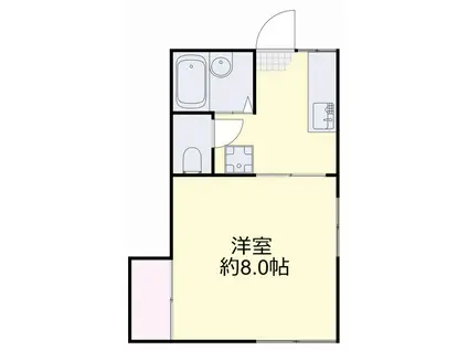 あけぼの一世(1K/1階)の間取り写真