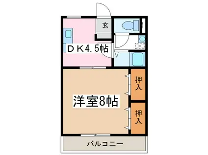 芙蓉アネックス(1DK/2階)の間取り写真