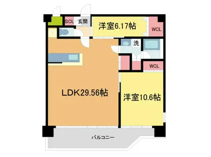 プレジオ宝塚ASIAN(2LDK/2階)の間取り写真