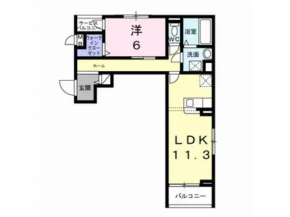 コンパル・りんくう(1LDK/3階)の間取り写真