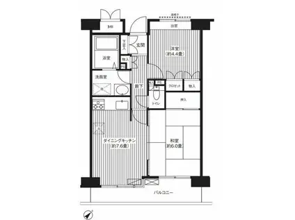 ステラメゾン武蔵小山(2DK/6階)の間取り写真