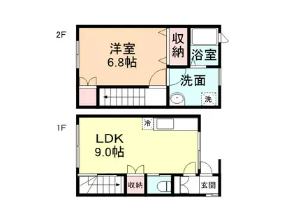 ガーデンヒル上冨居II(1LDK/1階)の間取り写真